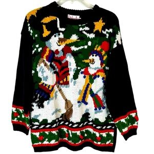 Vintage Rafaella Snowman Christmas Sweater S